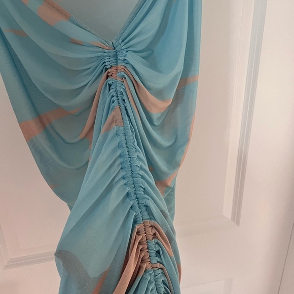 Blue Abstract  Sheer Cover-Up Size Large - Picture 8 of 9